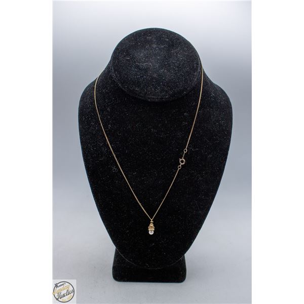 VINTAGE VERMEIL STERLING SILVER NECKLACE & PENDANT