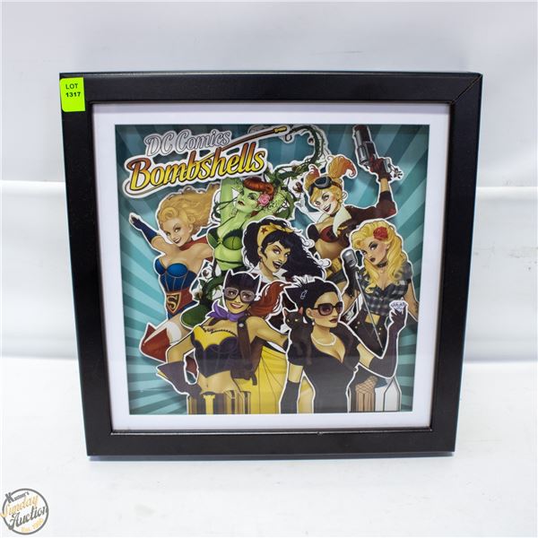 DC COMICS PAPER TOLE PICTURE FRAMED