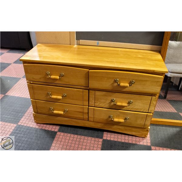 VINTAGE PINE 6 DRAWER DRESSER 49" X 31" X 16"