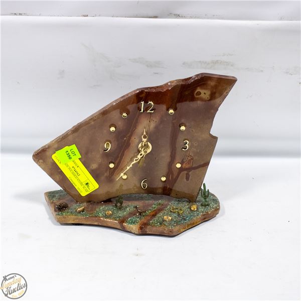 HANDMADE POLISHED STONE SLAB CLOCK