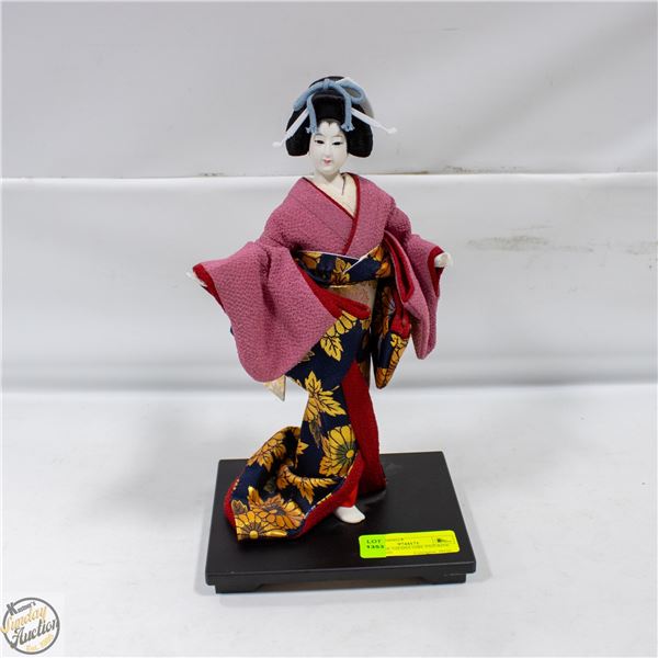 JAPANESE GIESHA GIRL FIGURINE ON STAND