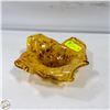 Image 1 : VINTAGE AMBER GLASS PEDESTAL CANDY DISH