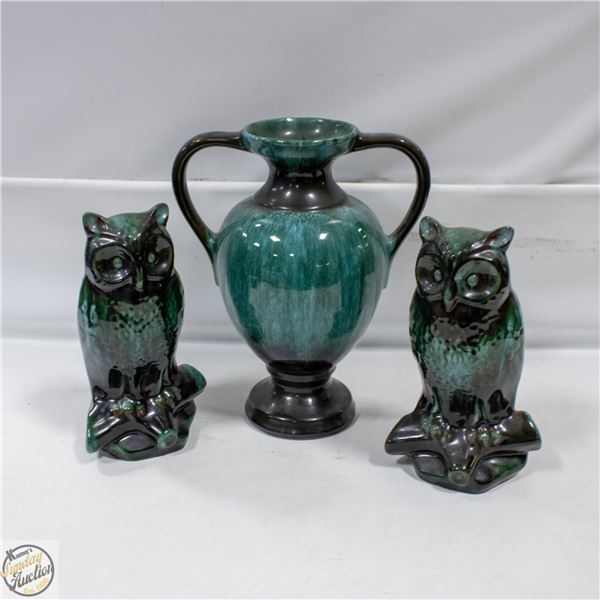 3 BLUE MOUNTAIN POTTERY STYLE PCS (H-10”-12”)
