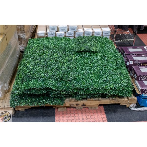 PALLET OF PREVIOUSLY USED FAKE WALL PLANT DECOR