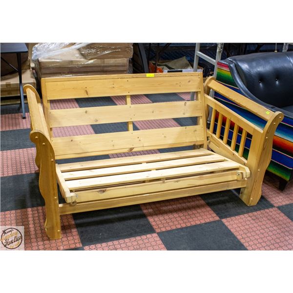 PINE WOOD FUTON SOFA FRAME 30"X62"X39" NO CUSHION