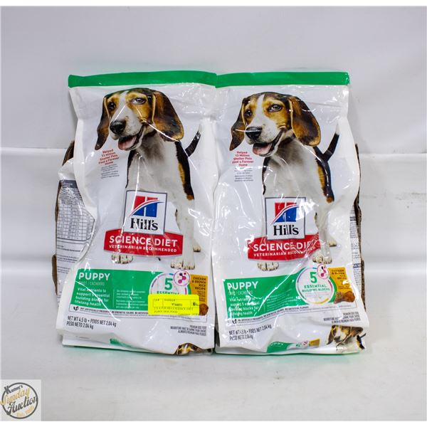 2 X 4.5LB HILLS SCIENCE DIET PUPPY DOG FOOD