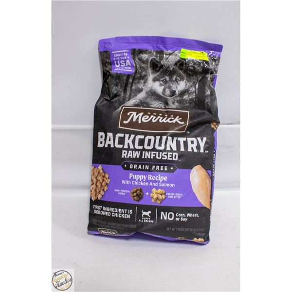MERRICK RAW INFUSED DOG FOOD 10LBS BB 11/26.
