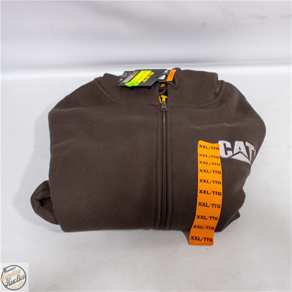 NEW CAT MEN'S HOODY F/Z SIZE 2XL