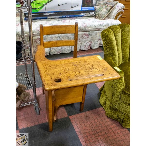 1950'S STUDENT'S DESK RESTORED
