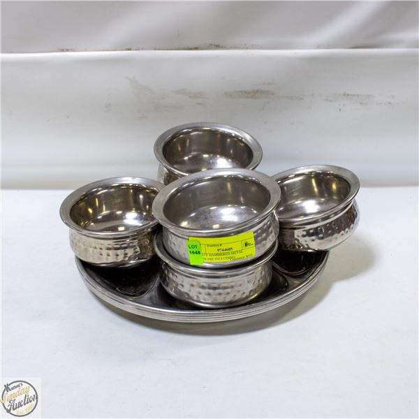 ESTATE HAMMERED METAL DISHWARE INCLUDING