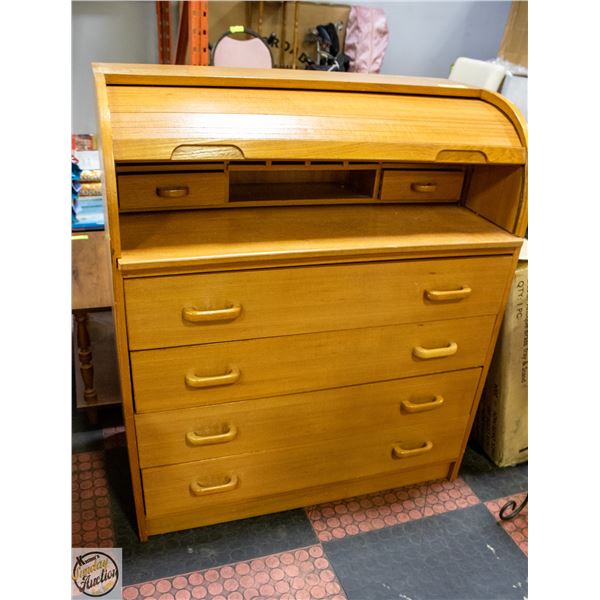 ESTATE WOODEN DESK (ROLL TOP NOT SMOOTH +