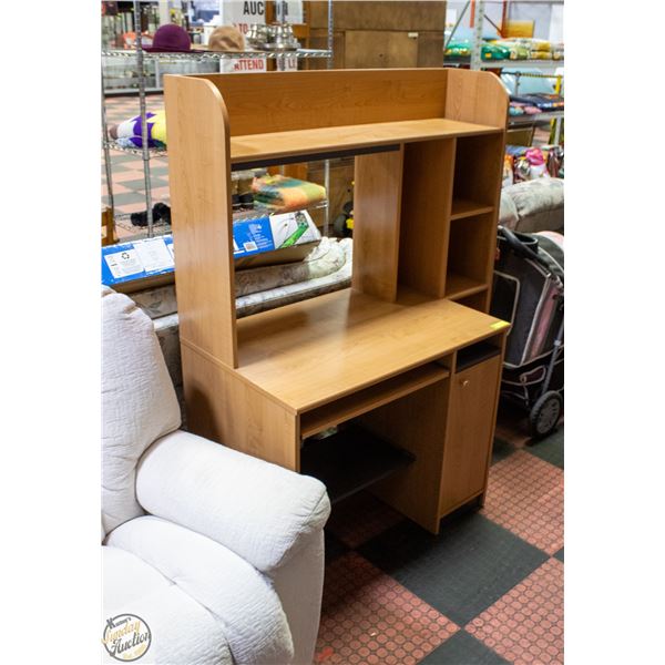 ESTATE WOOD VENEER STYLE SMALL DESK H-59.75"