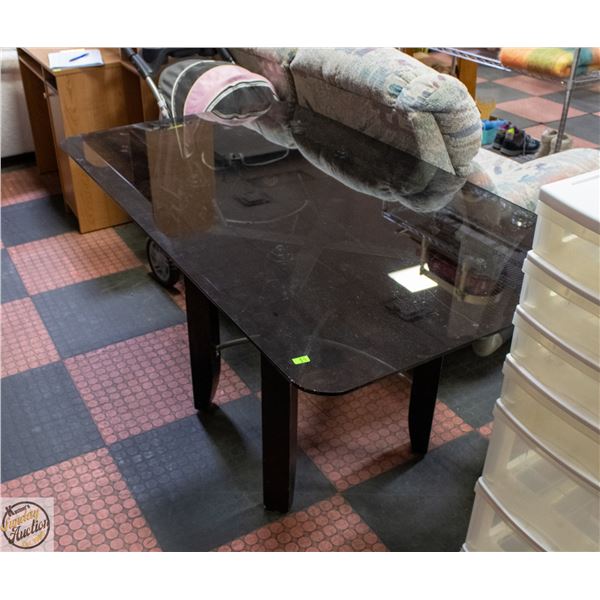 GLASS TOP DINING TABLE H-30" W-31.75" L-55.5"