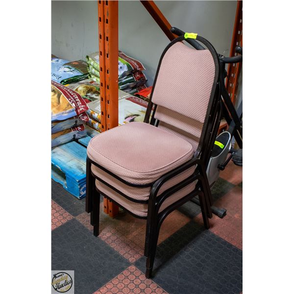 3 VINTAGE PINK CHAIRS