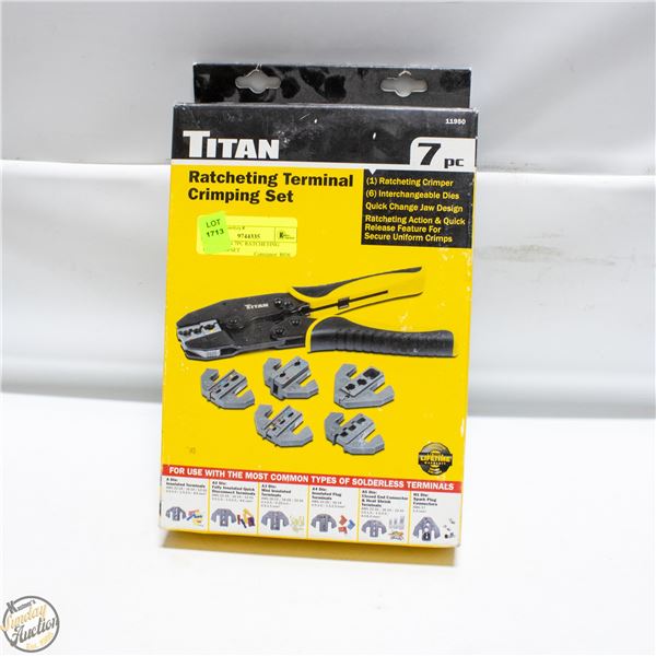 NEW TITAN 7PC RATCHETING CRIMPING SET
