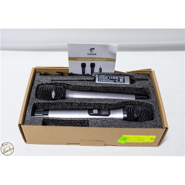 NEW SET OF WIRELESS MICROPHONES, METAL CORDLESS