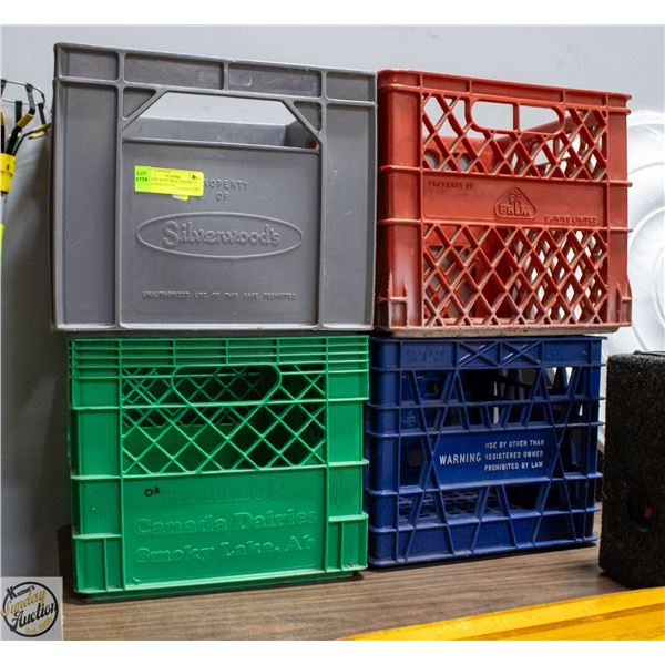 4 HEAVY DUTY MILK STORAGE CRATES TOGETHER ESTATE