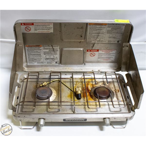 STAINLESS STEEL CAMP STOVE DUAL BURNER BRINKMANN