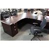 Image 2 : Mahogany Bow Front L-Shape Executive Desk