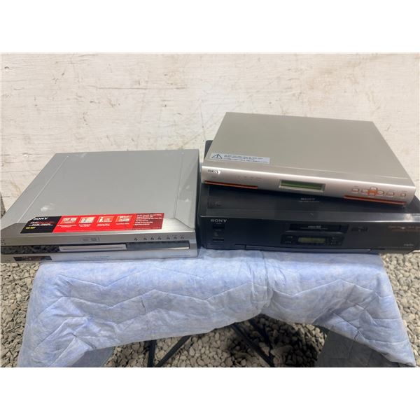 Lot of 3 Sony Video Components: DVD Recorder, Network File Server, Hi8 VCR - Units Only, No Cords