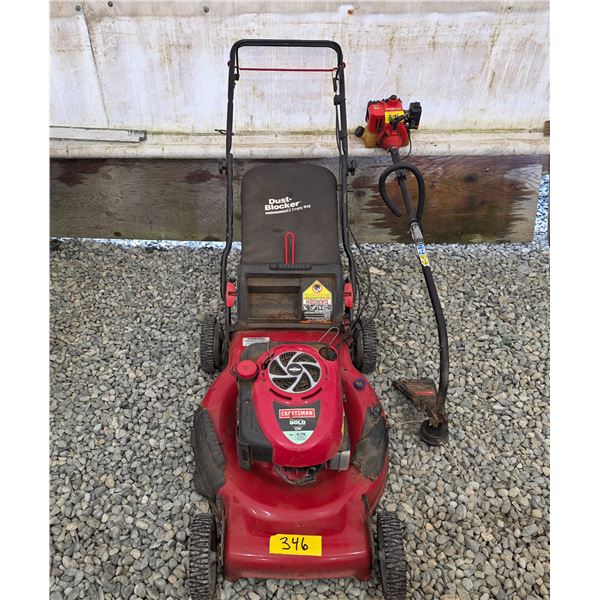 Craftsman 190cc Lawnmower & Homelite Trimmer Lot (Untested)