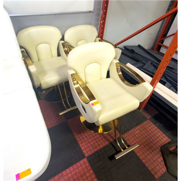 BAILIFF SEIZED: 3 LEATHERETTE & GOLD TONE SALON