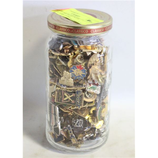 ESTATE JAR FILLED WITH COLLECTORS LAPEL