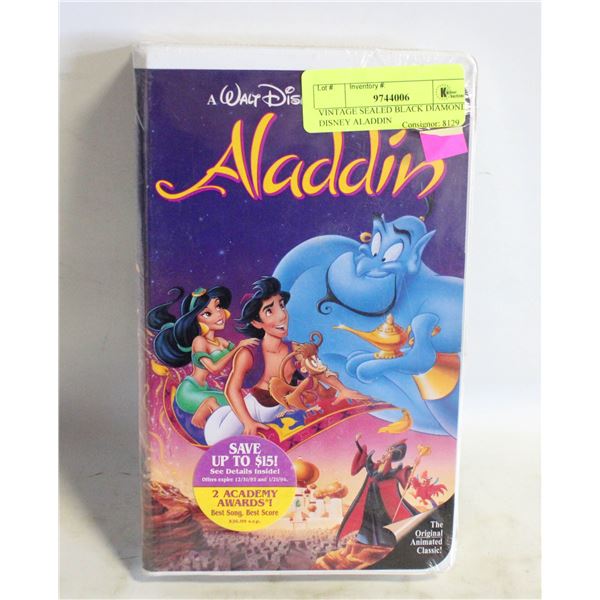 VINTAGE SEALED BLACK DIAMOND DISNEY ALADDIN