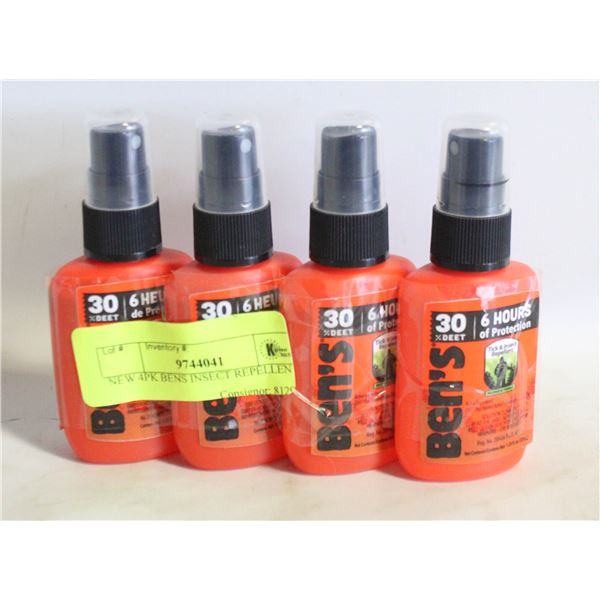 NEW 4PK BENS INSECT REPELLENT