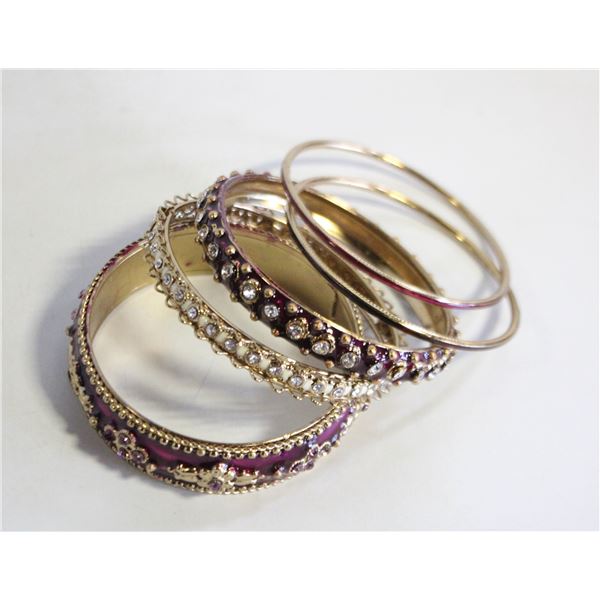 QTY 5 NEW JEWELED BANGLES