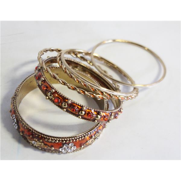 QTY 5 NEW JEWELED BANGLES