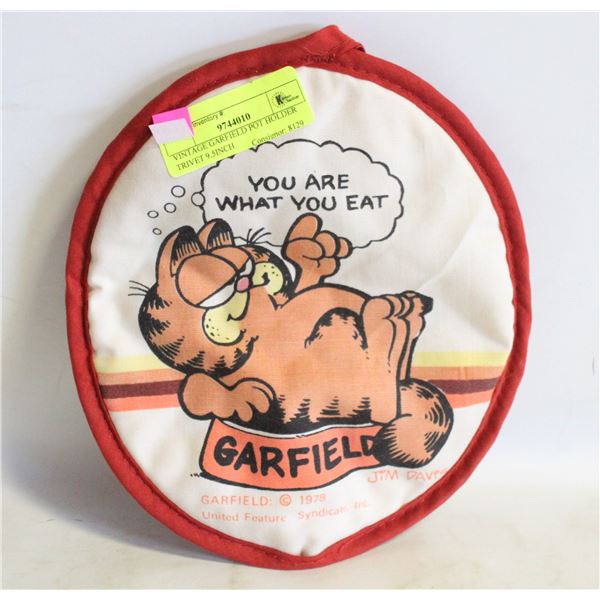 VINTAGE GARFIELD POT HOLDER TRIVET 9.5INCH