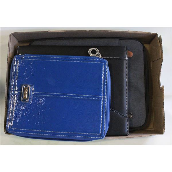 BRIEFCASE BINDERS LOT OF 3 ASSORTED