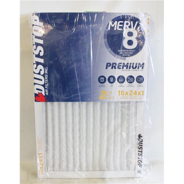 2PK MERV 8 DUSTSTOP FILTER 16X25X1