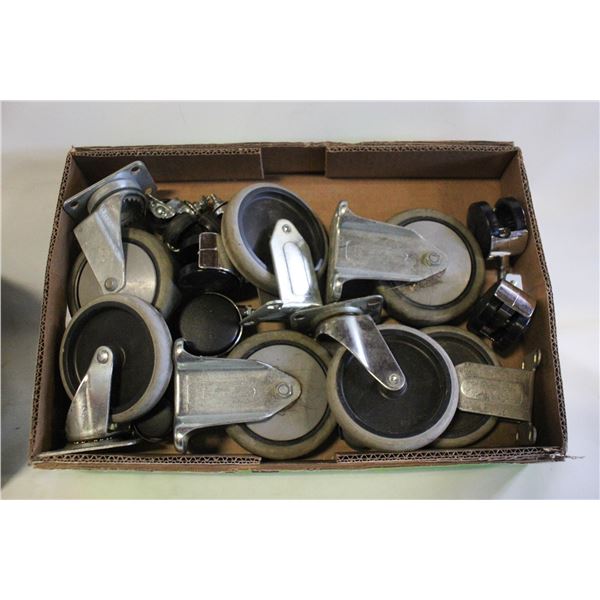 LOT OF SWIVEL RIGID CASTER WHEELS