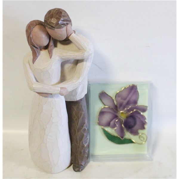 WILLOW TREE FIGURE AND GLASS ORNAMENT