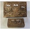 Image 1 : QTY 2 WOODEN HAND CARVED TRINKET BOXES