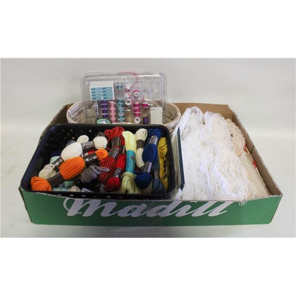 LOT OF TAPESTRY WOOL, YARN SKEINS AND