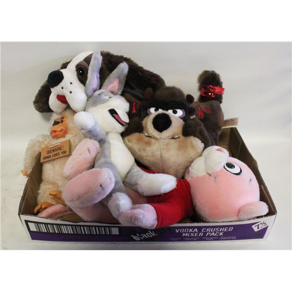FLAT OF VINTAGE STUFFIES ONE ANIMATED