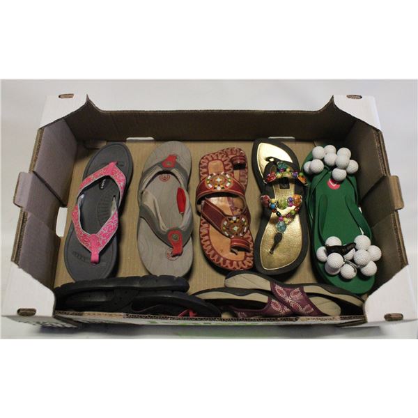 7 PAIRS LADIES SZ 7 SANDLES