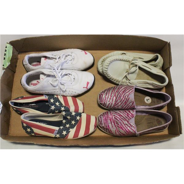 LADIES SOFT MOC/BOBS/PUMA SIZE 7 SHOES
