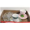 Image 1 : FANCY CRYSTAL DISH WITH OTHER CHINA