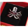 Image 1 : SOLID SILVER TONED OCTOPUS WRAP RING SZ11