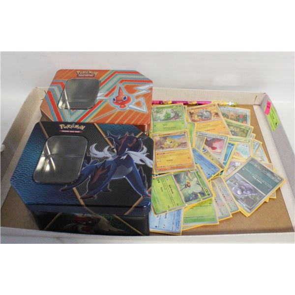 LOT OF POKEMON TINS AND CARDS