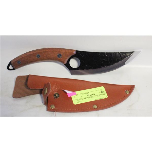 NEW WOOD HANDLED HUNTING KNIFE