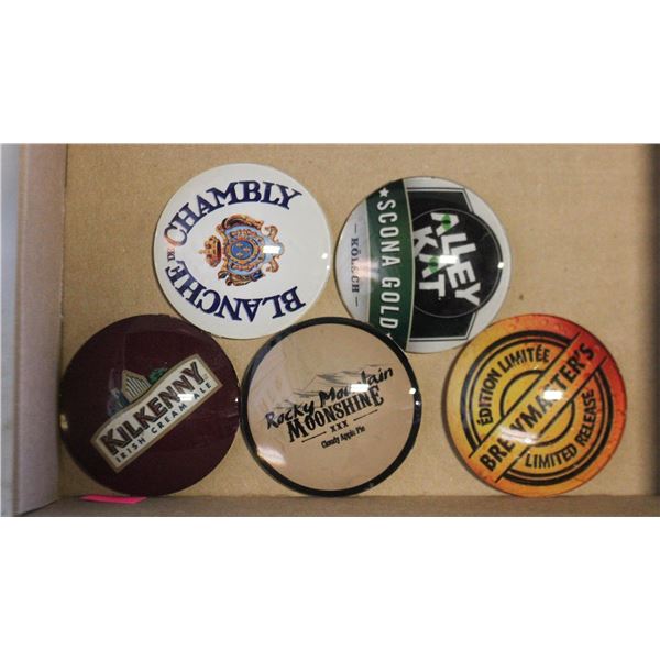 5 BAR TAP BADGES ALLEY CAT BREWMASTERS ETC