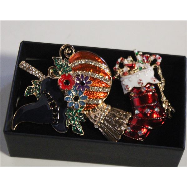 NEW 2PCS BROOCH SET