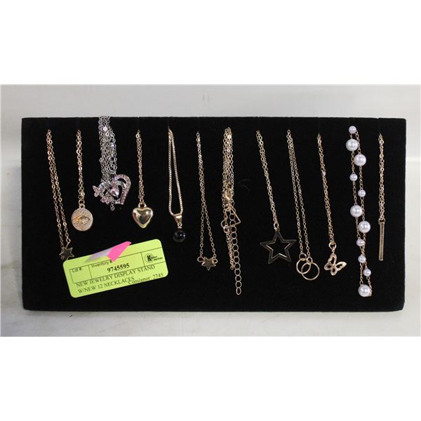 NEW JEWELRY DISPLAY STAND W/NEW 12 NECKLACES