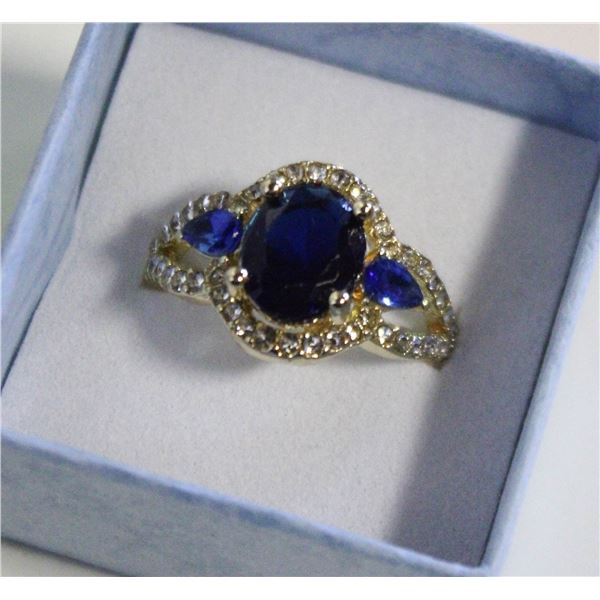 NEW BLUE SAPPHIRE STYLE WOMEN'S RING SZ 9