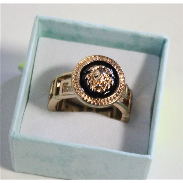 NEW REPLICA VERSACE GOLD TONED RING SZ8